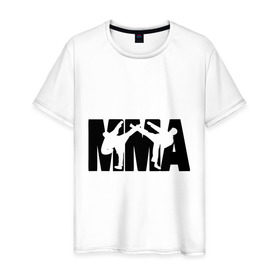 Мужская футболка хлопок с принтом Mixed martial arts в Кировске, 100% хлопок | прямой крой, круглый вырез горловины, длина до линии бедер, слегка спущенное плечо. | mixed martial arts | единоборства | спорт