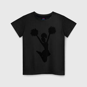 Детская футболка хлопок с принтом Черлидерша в Кировске, 100% хлопок | круглый вырез горловины, полуприлегающий силуэт, длина до линии бедер | Тематика изображения на принте: болельщица | разное спортивное | спорт | черлидерша