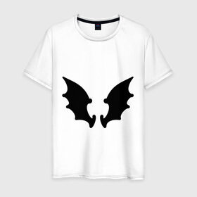 Мужская футболка хлопок с принтом Летучая мышь (крылья) в Кировске, 100% хлопок | прямой крой, круглый вырез горловины, длина до линии бедер, слегка спущенное плечо. | крылья
