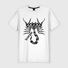 Мужская футболка премиум с принтом Scorpio в Кировске, 92% хлопок, 8% лайкра | приталенный силуэт, круглый вырез ворота, длина до линии бедра, короткий рукав | скорпион