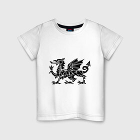 Детская футболка хлопок с принтом Мифический дракон в Кировске, 100% хлопок | круглый вырез горловины, полуприлегающий силуэт, длина до линии бедер | дракон | категория | мифический дракон | монстры | привидения и дьяволы