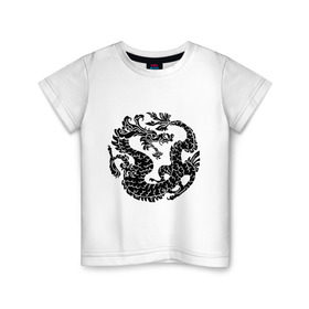 Детская футболка хлопок с принтом Китайский древний дракон в Кировске, 100% хлопок | круглый вырез горловины, полуприлегающий силуэт, длина до линии бедер | дракон | дьяволы | китайский дракон | китайский древний дракон | монстры | прикольные картинки