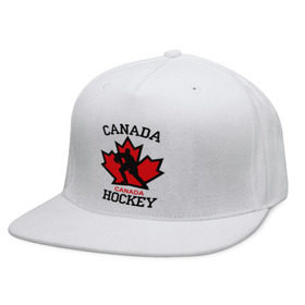 Кепка снепбек с прямым козырьком с принтом Канада хоккей (Canada Hockey) в Кировске, хлопок 100% |  | canada hockey | канада хоккей | лед | спорт | хоккей | шайба