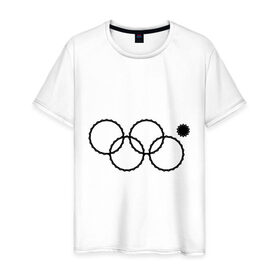 Мужская футболка хлопок с принтом Нераскрывшееся кольцо в Кировске, 100% хлопок | прямой крой, круглый вырез горловины, длина до линии бедер, слегка спущенное плечо. | 