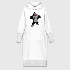 Платье удлиненное хлопок с принтом Злая горилла в Кировске,  |  | горилла | животные | злая горилла | обезьяна