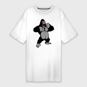 Платье-футболка хлопок с принтом Злая горилла в Кировске,  |  | горилла | животные | злая горилла | обезьяна