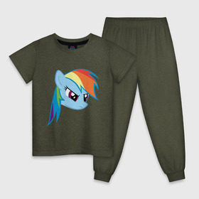Детская пижама хлопок с принтом Rainbow Dash в Кировске, 100% хлопок |  брюки и футболка прямого кроя, без карманов, на брюках мягкая резинка на поясе и по низу штанин
 | my little pony | rainbow dash | дружба   это чудо | мультфильм | пони | поняши | поняшки | радуга дэш