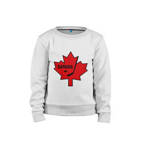 Детский свитшот хлопок с принтом Canada hockey (Канадский хоккей) в Кировске, 100% хлопок | круглый вырез горловины, эластичные манжеты, пояс и воротник | canada hockey | калиновый лист | канадский хоккей | спорт | хоккей