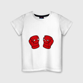 Детская футболка хлопок с принтом Боксерская перчатка Тайсон в Кировске, 100% хлопок | круглый вырез горловины, полуприлегающий силуэт, длина до линии бедер | бокс | боксер | боксерская перчатка | спорт | тайсон