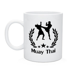Кружка с принтом Muay Thai (Тайский бокс) в Кировске, керамика | объем — 330 мл, диаметр — 80 мм. Принт наносится на бока кружки, можно сделать два разных изображения | muay thai | бокс | спорт | тайский бокс