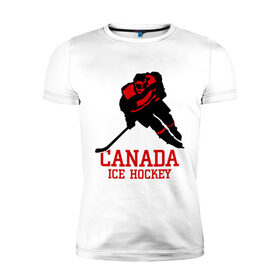Мужская футболка премиум с принтом Канадский хоккей в Кировске, 92% хлопок, 8% лайкра | приталенный силуэт, круглый вырез ворота, длина до линии бедра, короткий рукав | 