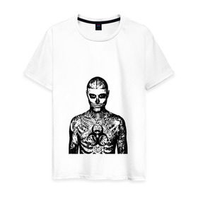 Мужская футболка хлопок с принтом Зомби-бой - Татуировки - Модный дизайн в Кировске, 100% хлопок | прямой крой, круглый вырез горловины, длина до линии бедер, слегка спущенное плечо. | зомби | татуировки