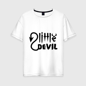 Женская футболка хлопок Oversize с принтом Маленький дьявол в Кировске, 100% хлопок | свободный крой, круглый ворот, спущенный рукав, длина до линии бедер
 | маленький дьявол | монстры | привидения и дьяволы