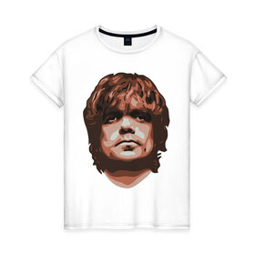 Женская футболка хлопок с принтом Tyrion Lannister в Кировске, 100% хлопок | прямой крой, круглый вырез горловины, длина до линии бедер, слегка спущенное плечо | 
