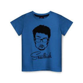 Детская футболка хлопок с принтом Snailkick в Кировске, 100% хлопок | круглый вырез горловины, полуприлегающий силуэт, длина до линии бедер | snailkick | youtube | блоггер | блогер | видеоблоггер | видеоблогер | снэйлкик | ютьюб