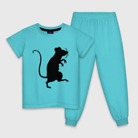 Детская пижама хлопок с принтом Силуэт крысы в Кировске, 100% хлопок |  брюки и футболка прямого кроя, без карманов, на брюках мягкая резинка на поясе и по низу штанин
 | Тематика изображения на принте: животные | крыса | мышь | силуэт крысы | хомяк