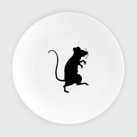 Тарелка с принтом Силуэт крысы в Кировске, фарфор | диаметр - 210 мм
диаметр для нанесения принта - 120 мм | Тематика изображения на принте: животные | крыса | мышь | силуэт крысы | хомяк