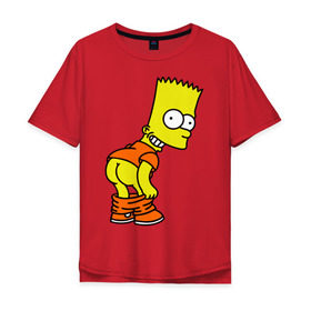 Мужская футболка хлопок Oversize с принтом Барт Симпсон Simpson в Кировске, 100% хлопок | свободный крой, круглый ворот, “спинка” длиннее передней части | барт симпсон simpson | симпсоны