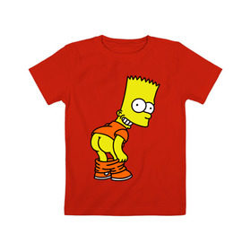 Детская футболка хлопок с принтом Барт Симпсон Simpson в Кировске, 100% хлопок | круглый вырез горловины, полуприлегающий силуэт, длина до линии бедер | Тематика изображения на принте: барт симпсон simpson | симпсоны