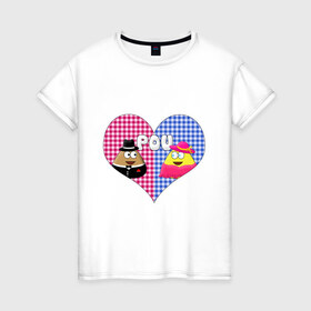 Женская футболка хлопок с принтом Pou в Кировске, 100% хлопок | прямой крой, круглый вырез горловины, длина до линии бедер, слегка спущенное плечо | pou | игры | мобильные игры | поу