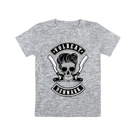 Детская футболка хлопок с принтом Volbeat в Кировске, 100% хлопок | круглый вырез горловины, полуприлегающий силуэт, длина до линии бедер | denmark | kubana | volbeat | бритвы | кубана | олдскул | рок | рокабилли | с группами | череп
