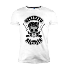 Мужская футболка премиум с принтом Volbeat в Кировске, 92% хлопок, 8% лайкра | приталенный силуэт, круглый вырез ворота, длина до линии бедра, короткий рукав | denmark | kubana | volbeat | бритвы | кубана | олдскул | рок | рокабилли | с группами | череп