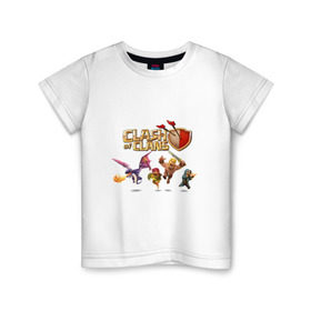 Детская футболка хлопок с принтом Clash of clans в Кировске, 100% хлопок | круглый вырез горловины, полуприлегающий силуэт, длина до линии бедер | clash of clans