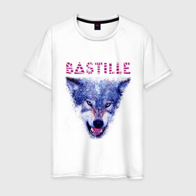 Мужская футболка хлопок с принтом Bastille в Кировске, 100% хлопок | прямой крой, круглый вырез горловины, длина до линии бедер, слегка спущенное плечо. | bastille | pop rock | rock | альтернатива | волк | злой волк | инди рок | музыка | поп рок | рок
