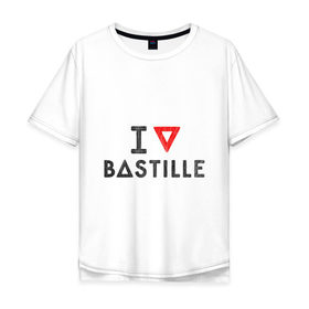 Мужская футболка хлопок Oversize с принтом Bastille в Кировске, 100% хлопок | свободный крой, круглый ворот, “спинка” длиннее передней части | bastille | pop rock | rock | альтернатива | инди рок | музыка | поп рок | рок | сердце | треугольник | я люблю