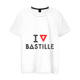 Мужская футболка хлопок с принтом Bastille в Кировске, 100% хлопок | прямой крой, круглый вырез горловины, длина до линии бедер, слегка спущенное плечо. | bastille | pop rock | rock | альтернатива | инди рок | музыка | поп рок | рок | сердце | треугольник | я люблю