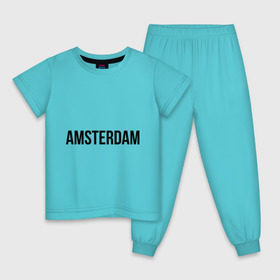 Детская пижама хлопок с принтом Amsterdam в Кировске, 100% хлопок |  брюки и футболка прямого кроя, без карманов, на брюках мягкая резинка на поясе и по низу штанин
 | amsterdam | амстердам | голландия | туристические