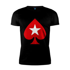 Мужская футболка премиум с принтом Покер Пики Poker Stars в Кировске, 92% хлопок, 8% лайкра | приталенный силуэт, круглый вырез ворота, длина до линии бедра, короткий рукав | игры | карты | покер | покер пики poker stars