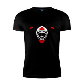 Мужская футболка премиум с принтом Canada (Канадский хоккей) в Кировске, 92% хлопок, 8% лайкра | приталенный силуэт, круглый вырез ворота, длина до линии бедра, короткий рукав | canada | канадский | клюшка | спорт | хоккей | шайба
