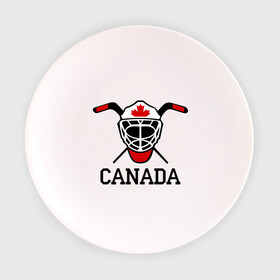 Тарелка с принтом Canada (Канадский хоккей) в Кировске, фарфор | диаметр - 210 мм
диаметр для нанесения принта - 120 мм | canada | канадский | клюшка | спорт | хоккей | шайба