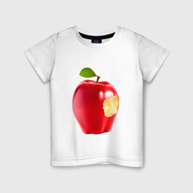 Детская футболка хлопок с принтом В яблочко! в Кировске, 100% хлопок | круглый вырез горловины, полуприлегающий силуэт, длина до линии бедер | apple | в яблочко | любовь | яблоко