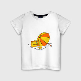 Детская футболка хлопок с принтом Казантип пляж в Кировске, 100% хлопок | круглый вырез горловины, полуприлегающий силуэт, длина до линии бедер | Тематика изображения на принте: зонтик | казантип пляж | туристические