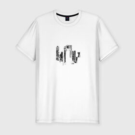 Мужская футболка премиум с принтом Город дыма в Кировске, 92% хлопок, 8% лайкра | приталенный силуэт, круглый вырез ворота, длина до линии бедра, короткий рукав | 9 грамм | bugz | безумный майк