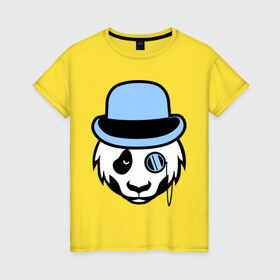 Женская футболка хлопок с принтом Панда из высшего света в Кировске, 100% хлопок | прямой крой, круглый вырез горловины, длина до линии бедер, слегка спущенное плечо | 