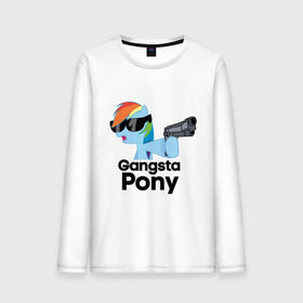 Мужской лонгслив хлопок с принтом Gangsta pony в Кировске, 100% хлопок |  | gangsta pony | my little pony | pony | брони | ганста пони | оружие | очки | пистолет | пони