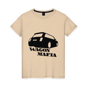 Женская футболка хлопок с принтом WAGON MAFIA в Кировске, 100% хлопок | прямой крой, круглый вырез горловины, длина до линии бедер, слегка спущенное плечо | дрифт
