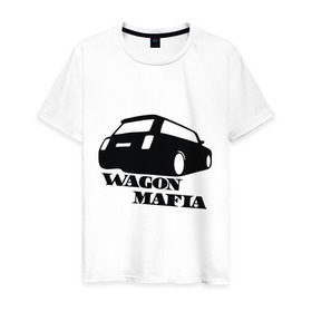 Мужская футболка хлопок с принтом WAGON MAFIA в Кировске, 100% хлопок | прямой крой, круглый вырез горловины, длина до линии бедер, слегка спущенное плечо. | дрифт