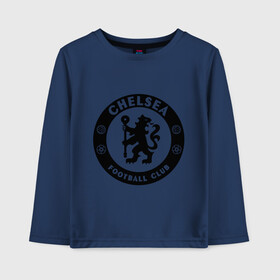 Детский лонгслив хлопок с принтом Chelsea logo в Кировске, 100% хлопок | круглый вырез горловины, полуприлегающий силуэт, длина до линии бедер | 1905 | chelsea | chelsea logo | fc | footbal club | лого | логотип | спорт | футбол | футбольный клуб | челси