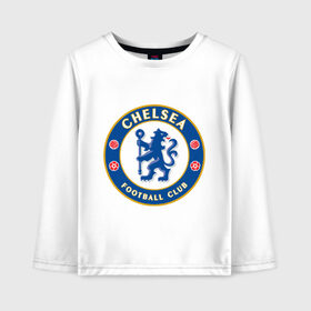 Детский лонгслив хлопок с принтом Chelsea logo в Кировске, 100% хлопок | круглый вырез горловины, полуприлегающий силуэт, длина до линии бедер | 1905 | chelsea | chelsea logo | fc | footbal club | лого | логотип | спорт | футбол | футбольный клуб | челси