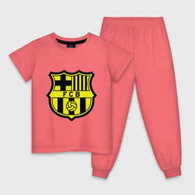 Детская пижама хлопок с принтом Barcelona logo в Кировске, 100% хлопок |  брюки и футболка прямого кроя, без карманов, на брюках мягкая резинка на поясе и по низу штанин
 | barcelona | fc | fc barcelona | footbal club | барселона | лого | логотип | спорт | футбол | футбольный клуб