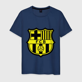 Мужская футболка хлопок с принтом Barcelona logo в Кировске, 100% хлопок | прямой крой, круглый вырез горловины, длина до линии бедер, слегка спущенное плечо. | barcelona | fc | fc barcelona | footbal club | барселона | лого | логотип | спорт | футбол | футбольный клуб