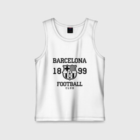Детская майка хлопок с принтом Barcelona 1899 в Кировске,  |  | barcelona | fc | fc barcelona | footbal club | барселона | лого | логотип | спорт | футбол | футбольный клуб
