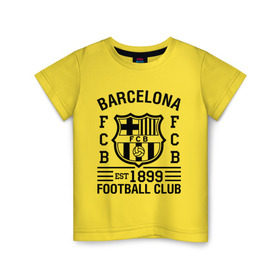 Детская футболка хлопок с принтом FC Barcelona в Кировске, 100% хлопок | круглый вырез горловины, полуприлегающий силуэт, длина до линии бедер | barcelona | fc | fc barcelona | footbal club | барселона | лого | логотип | спорт | футбол | футбольный клуб