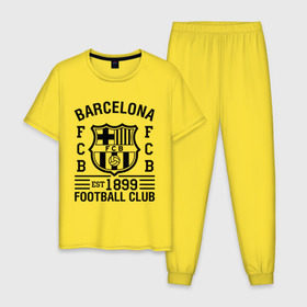 Мужская пижама хлопок с принтом FC Barcelona в Кировске, 100% хлопок | брюки и футболка прямого кроя, без карманов, на брюках мягкая резинка на поясе и по низу штанин
 | barcelona | fc | fc barcelona | footbal club | барселона | лого | логотип | спорт | футбол | футбольный клуб