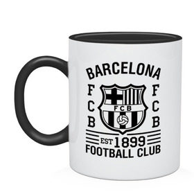 Кружка двухцветная с принтом FC Barcelona в Кировске, керамика | объем — 330 мл, диаметр — 80 мм. Цветная ручка и кайма сверху, в некоторых цветах — вся внутренняя часть | Тематика изображения на принте: barcelona | fc | fc barcelona | footbal club | барселона | лого | логотип | спорт | футбол | футбольный клуб