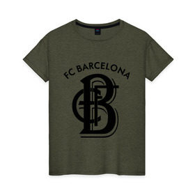 Женская футболка хлопок с принтом FC Barcelona в Кировске, 100% хлопок | прямой крой, круглый вырез горловины, длина до линии бедер, слегка спущенное плечо | barcelona | fc | fc barcelona | footbal club | барселона | лого | логотип | спорт | футбол | футбольный клуб